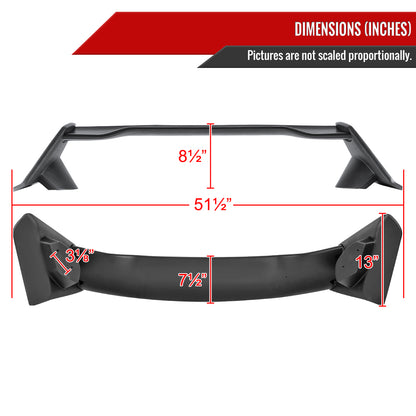 2016-2021 Honda Civic Sedan Black ABS TR Style Rear Spoiler Wing