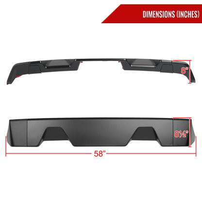 2009-2014 Ford F-150 Matte Black 3PC Rear Roof Spoiler Wing Kit