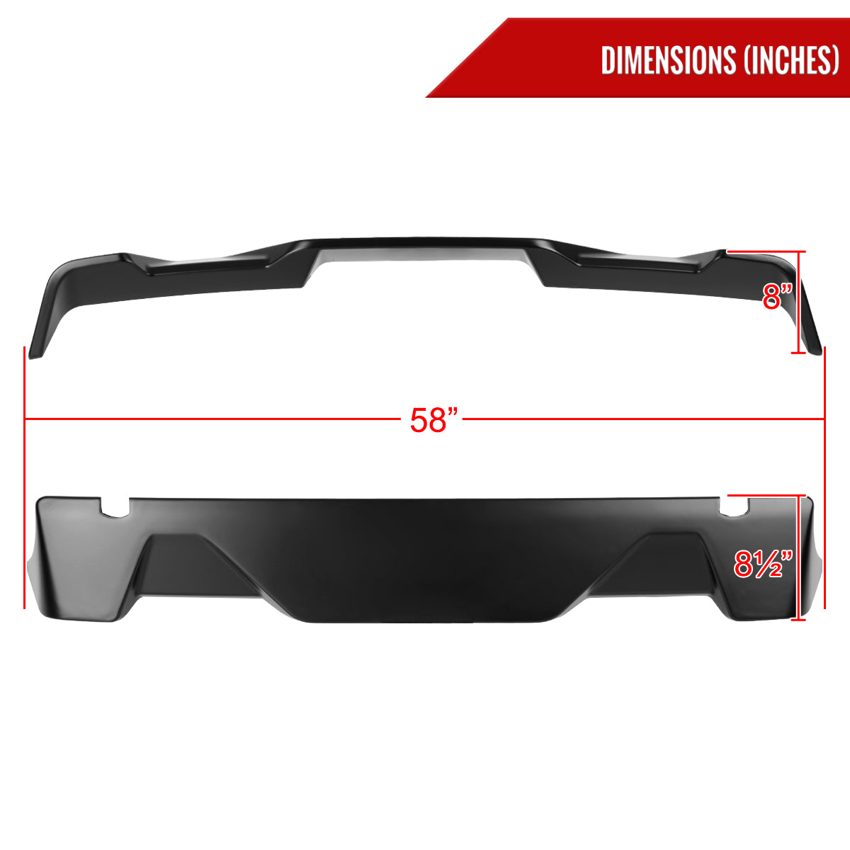 2015-2020 Ford F-150 1PC Rear Roof Matte Black Truck Spoiler Wing