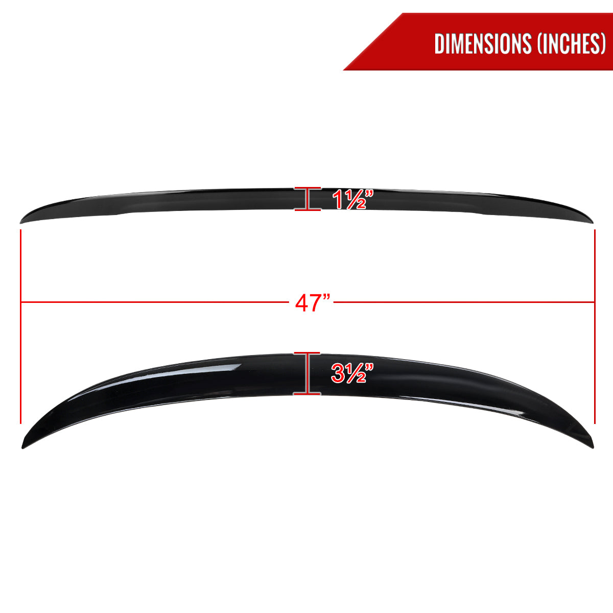 2014-2020 BMW F32 3 Series Coupe Glossy Black  M Perfromance Aesthetic  ABS Rear Trunk  Spoiler