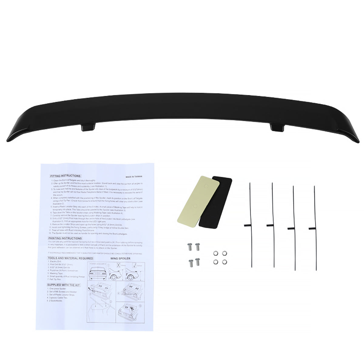 2005-2009 Ford Mustang Matte Black ABS Factory GT Style Rear Spoiler