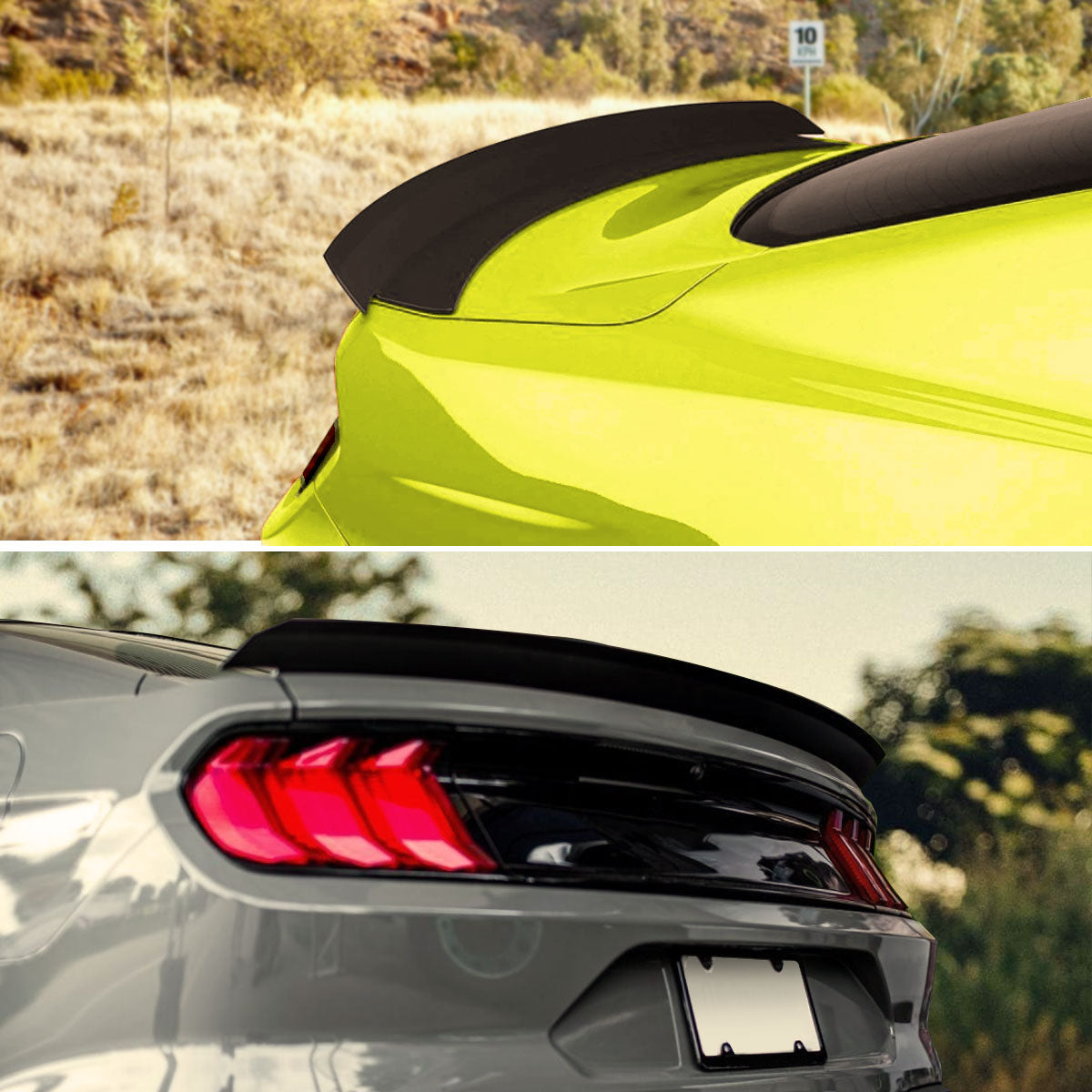 2015-2022 Ford Mustang Matte Black ABS Modern Style Rear Spoiler