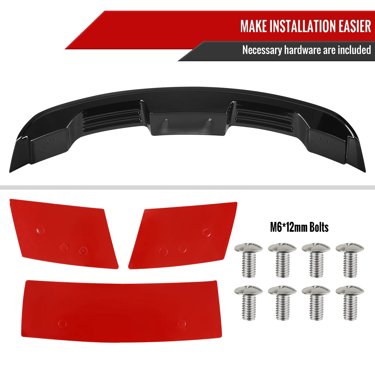 2015-2022 Ford Mustang Glossy Black ABS GT500 Style Rear Spoiler