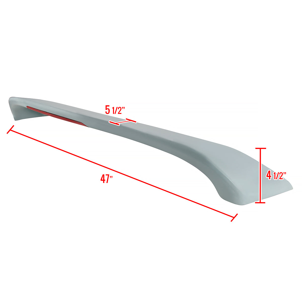 2003-2008 Mazda 6 Sedan Grey Primer ABS Factory Style Rear Trunk Spoiler w/ LED Brake Light