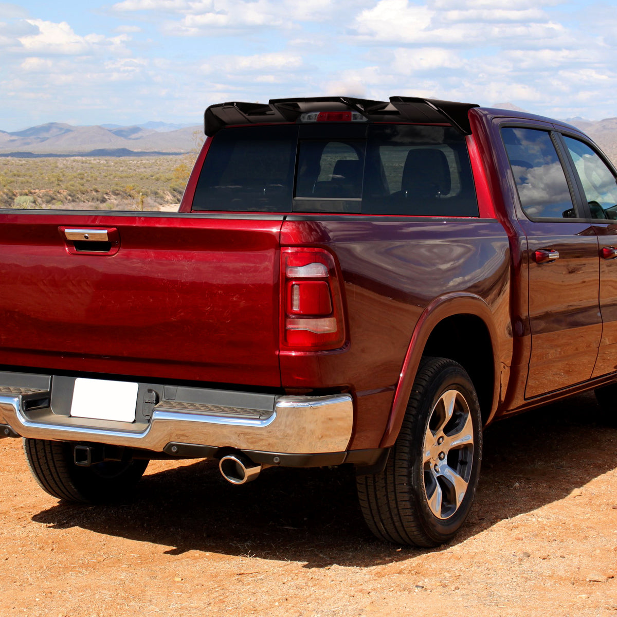 2019-2024 Dodge RAM 1500 Rear Roof Glossy Black Truck Spoiler Wing Kit