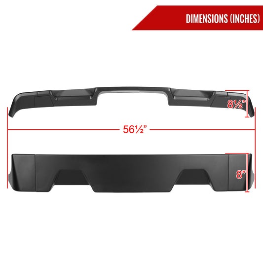 2014-2017 GMC Sierra 1500 Rear Roof Matte Black Truck Spoiler Wing Kit