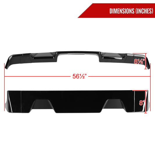 2014-2017 GMC Sierra 1500 Rear Roof Glossy Black Truck Spoiler Wing Kit