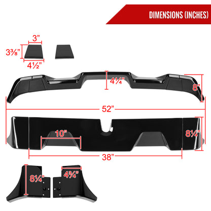2016-2022 Toyota Tacoma Rear Roof Glossy Black Truck Spoiler Wing Kit