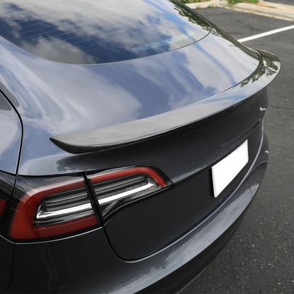 2017-2020 Tesla Model 3 Glossy Black Carbon Fiber Factory Style Rear Trunk Spoiler