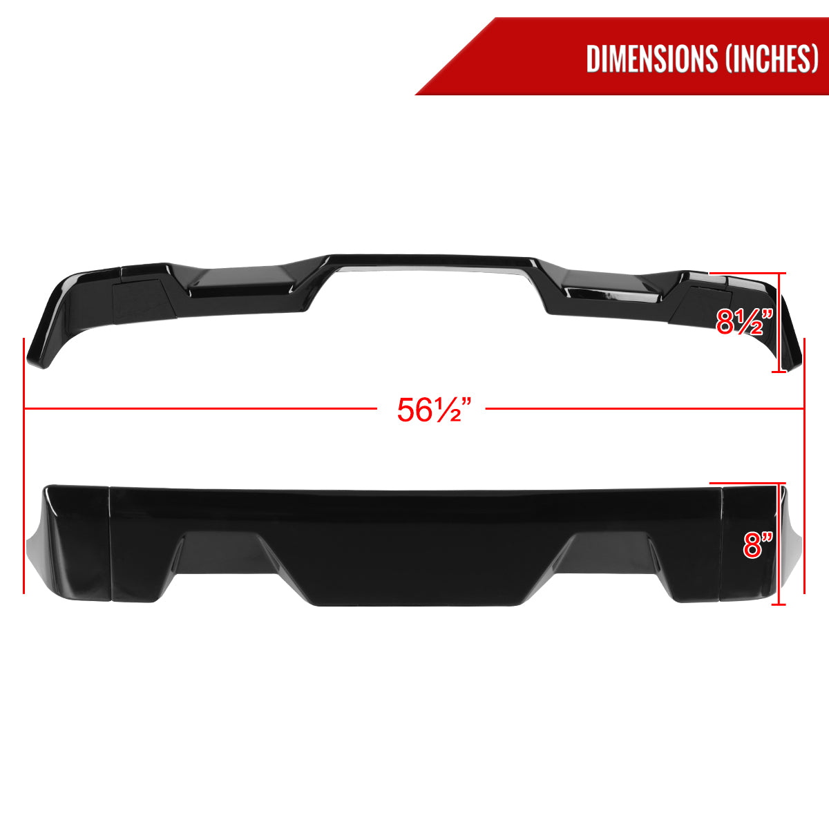 2007-2013 Toyota Tundra Rear Roof Glossy Black Truck Spoiler Wing Kit