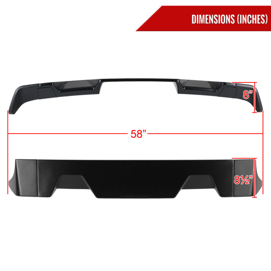 2014-2021 Toyota Tundra Rear Roof Matte Black Truck Spoiler Wing Kit