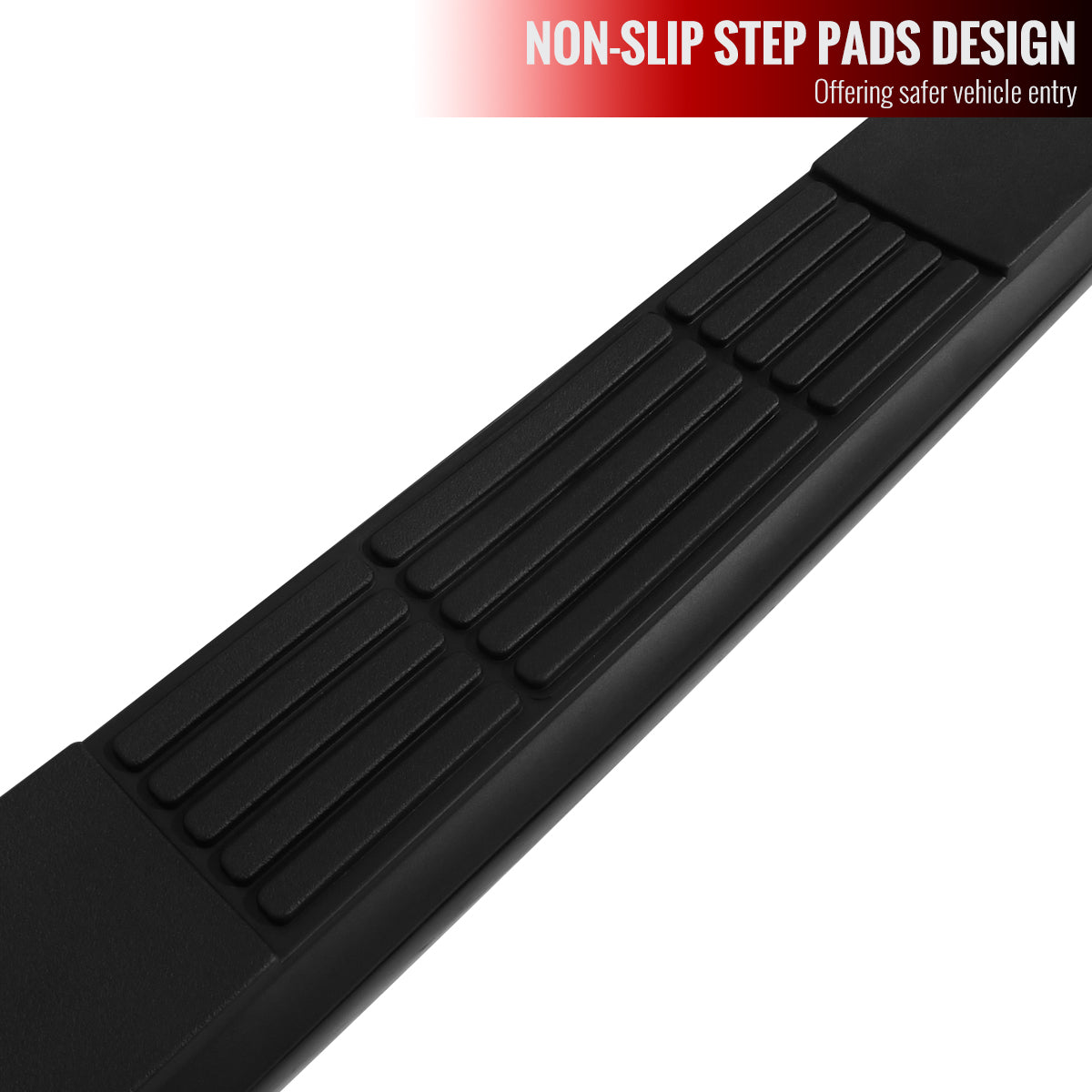 2009-2014 Ford F-150 SuperCrew Cab 3" Black Stainless Steel Side Step Nerf Bars