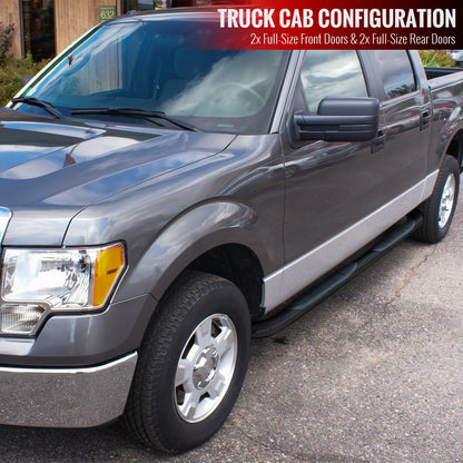 2009-2014 Ford F-150 SuperCrew Cab 3" Black Stainless Steel Side Step Nerf Bars