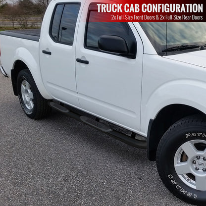 2005-2024 Nissan Frontier Crew Cab 3" Black Stainless Steel Side Step Nerf Bars