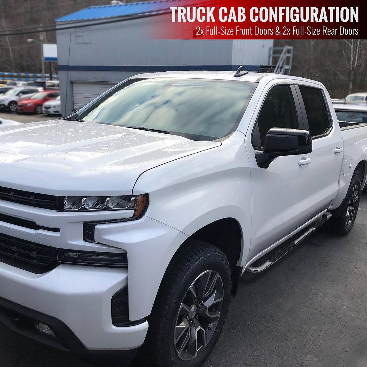 2019-2021 Chevrolet Silverado/GMC Sierra Crew Cab 3" Chrome Stainless Steel Side Step Nerf Bars