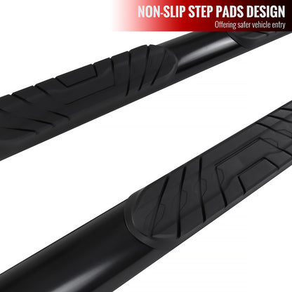 2019-2021 Chevrolet Silverado/GMC Sierra 1500/2500/3500 Double Cab 4" Black Stainless Steel Side Step Nerf Bars