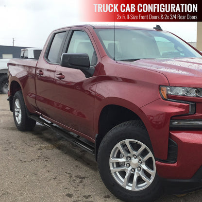 2019-2021 Chevrolet Silverado/GMC Sierra 1500/2500/3500 Double Cab 4" Black Stainless Steel Side Step Nerf Bars
