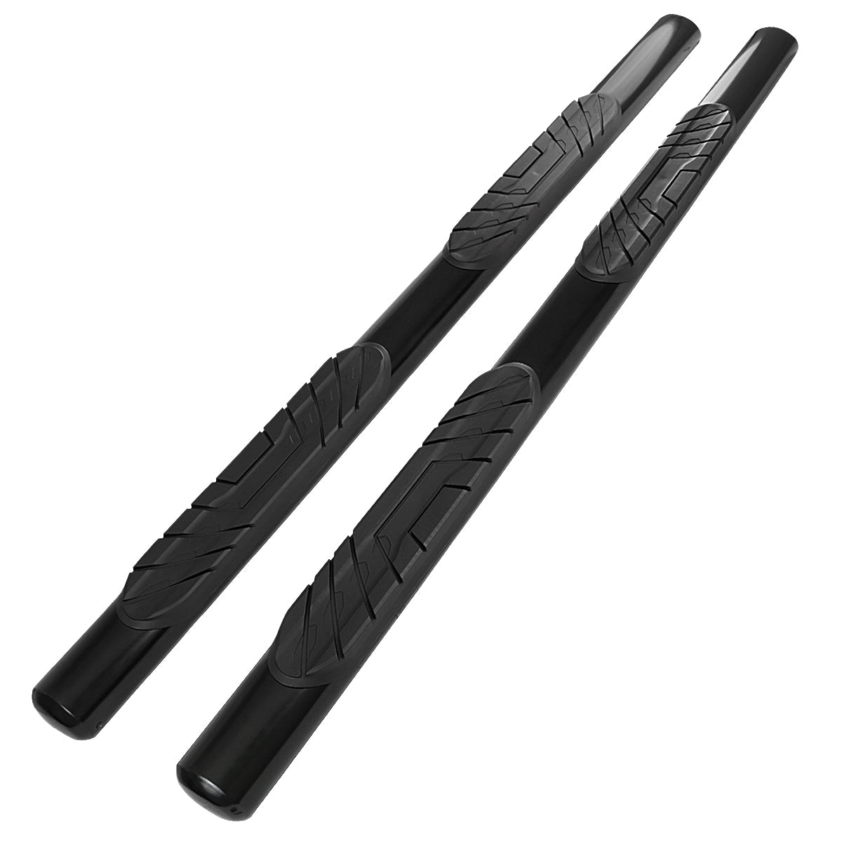 2019-2021 Chevrolet Silverado/GMC Sierra 1500/2500/3500 Double Cab 4" Black Stainless Steel Side Step Nerf Bars