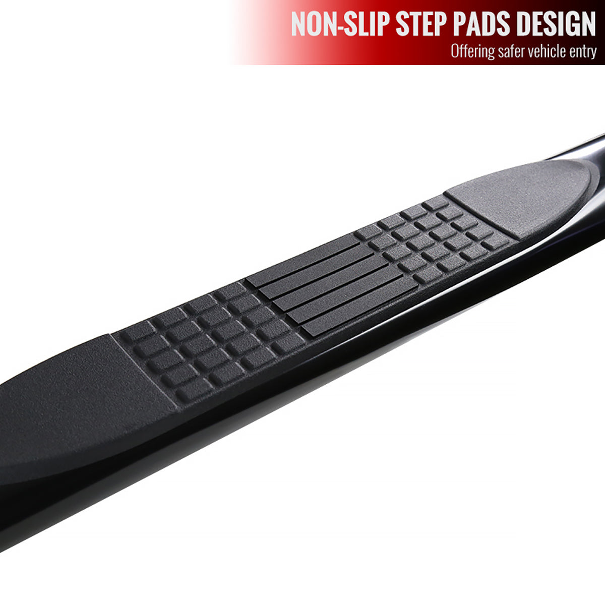 2005-2021 Toyota Tacoma Double (Crew) Cab 4" Black Stainless Steel Side Step Nerf Bars