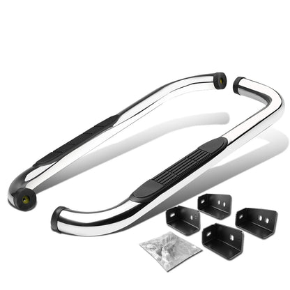 99-16 Chevrolet Silverado 3" Round Nerf Bars - Standard Cab Silver
