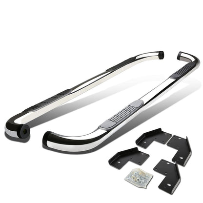 99-16 Ford F-250 F-350 Super Duty Crew Cab 3" Round Nerf Bars Silver