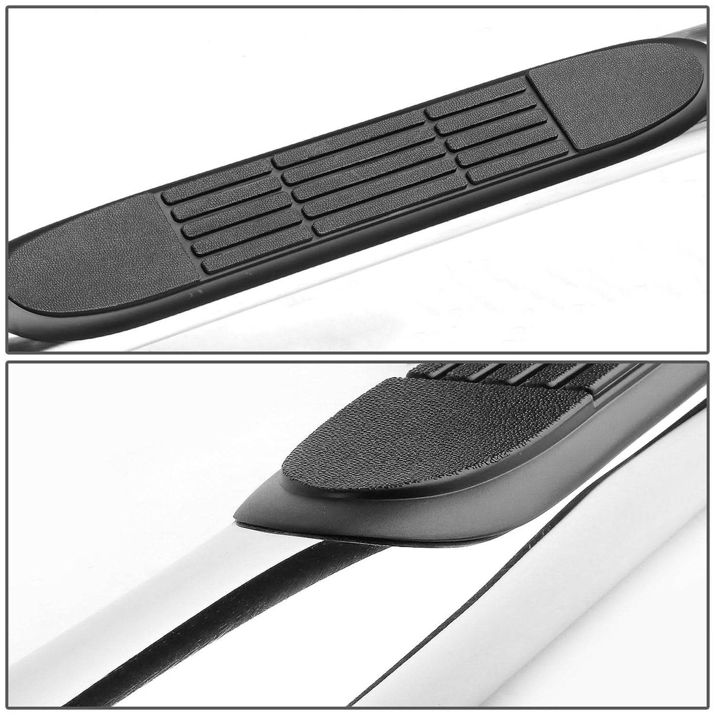 07-13 Acura MDX 3 Inch Round Nerf Bars Step Rails Silver