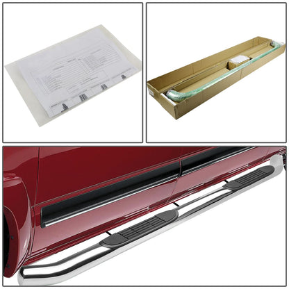 07-13 Acura MDX 3 Inch Round Nerf Bars Step Rails Silver