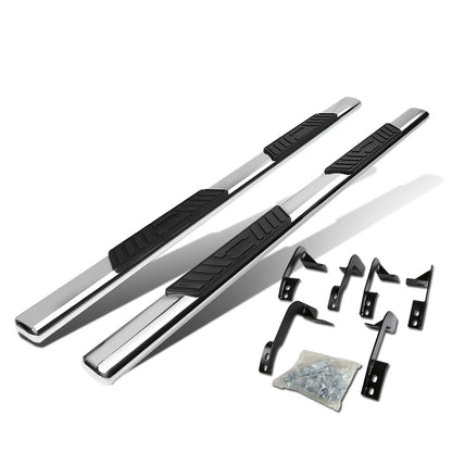 2009-2016 Dodge RAM 5" Oval Straight Nerf Bars - Quad Cab Silver
