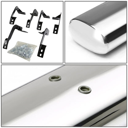 2009-2016 Dodge RAM 5" Oval Straight Nerf Bars - Quad Cab Silver
