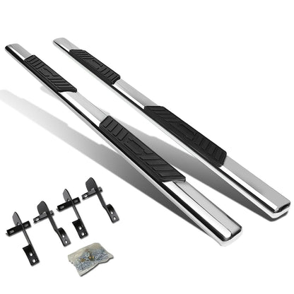 2001-2003 Ford F-150 SuperCrew 5" Oval Straight Nerf Bars - Silver