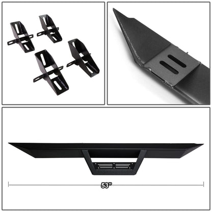 2007-2016 Jeep Wrangler 2-Door Step Down Nerf Bars - Black
