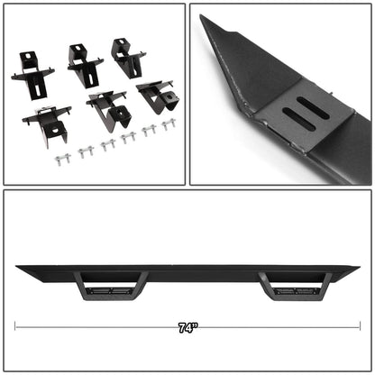 2018-2019 Jeep Wrangler JL 4-Door Step Down Nerf Bars - Black