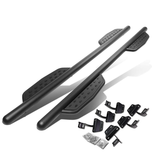 2015-2017 Ford F-150 Crew Cab 3" Round Extended Step Bars - Matte Black