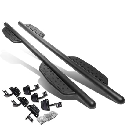 2015-2017 Ford F-150 Crew Cab 3" Round Extended Step Bars - Matte Black