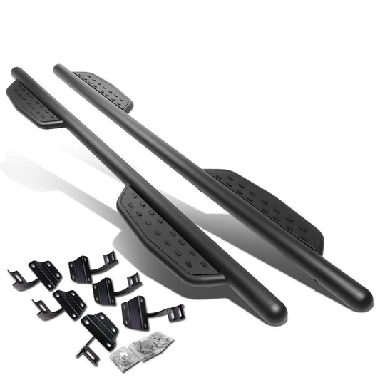 2015-2017 Ford F-150 Crew Cab 3" Round Extended Step Bars - Matte Black