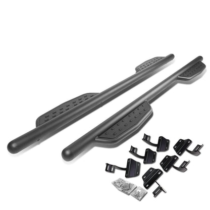 2015-2017 Ford F-150 Crew Cab 3" Round Extended Step Bars - Matte Black