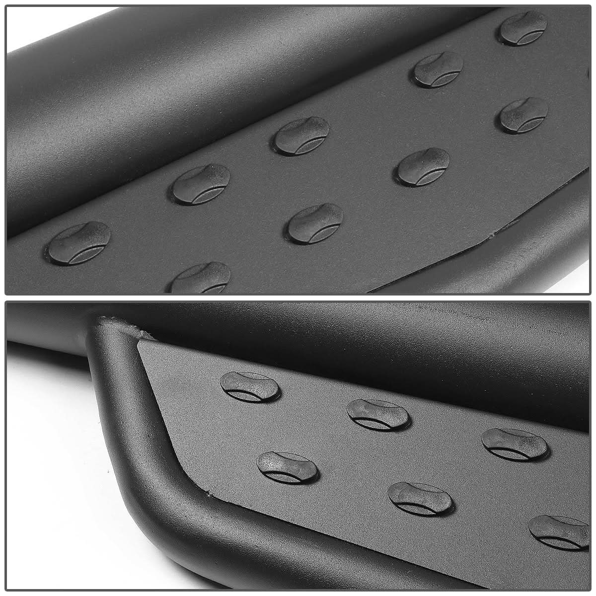 2015-2017 Ford F-150 Crew Cab 3" Round Extended Step Bars - Matte Black