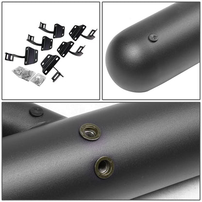 2015-2017 Ford F-150 Crew Cab 3" Round Extended Step Bars - Matte Black