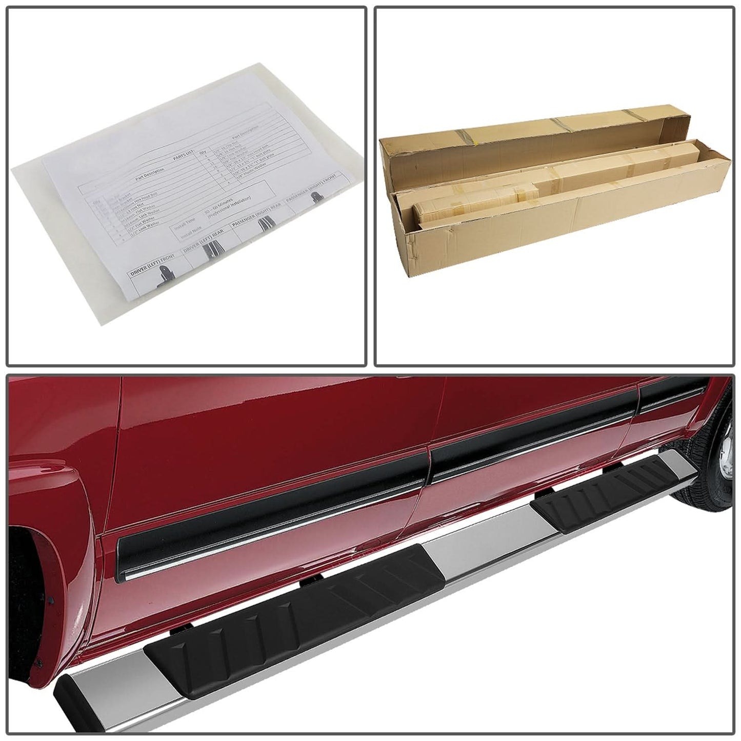 2005-2021 Toyota Tacoma Crew Cab 5" Nerf Bars - Chrome/Black