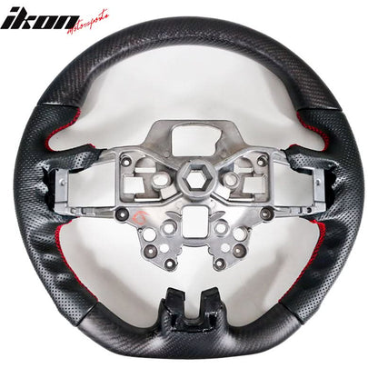 2018-2023 Ford Mustang V1 Steering Wheel w/ Red Stitching Carbon Fiber