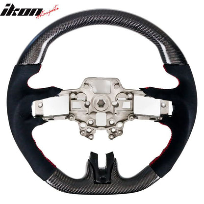 2018-2023 Ford Mustang V1 Steering Wheel w/ Red Stitching Carbon Fiber
