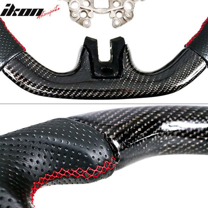 2018-2023 Ford Mustang V1 Steering Wheel w/ Red Stitching Carbon Fiber