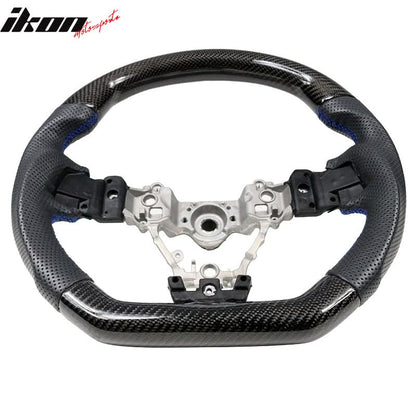 2015-2021 Subaru WRX STI Steering Wheel Matte CF + Perforated Leather