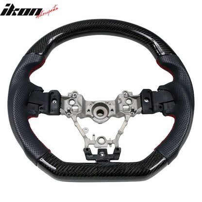 2015-2021Â WRX & STI CF Perforated Leather Red Stitch Steering Wheel