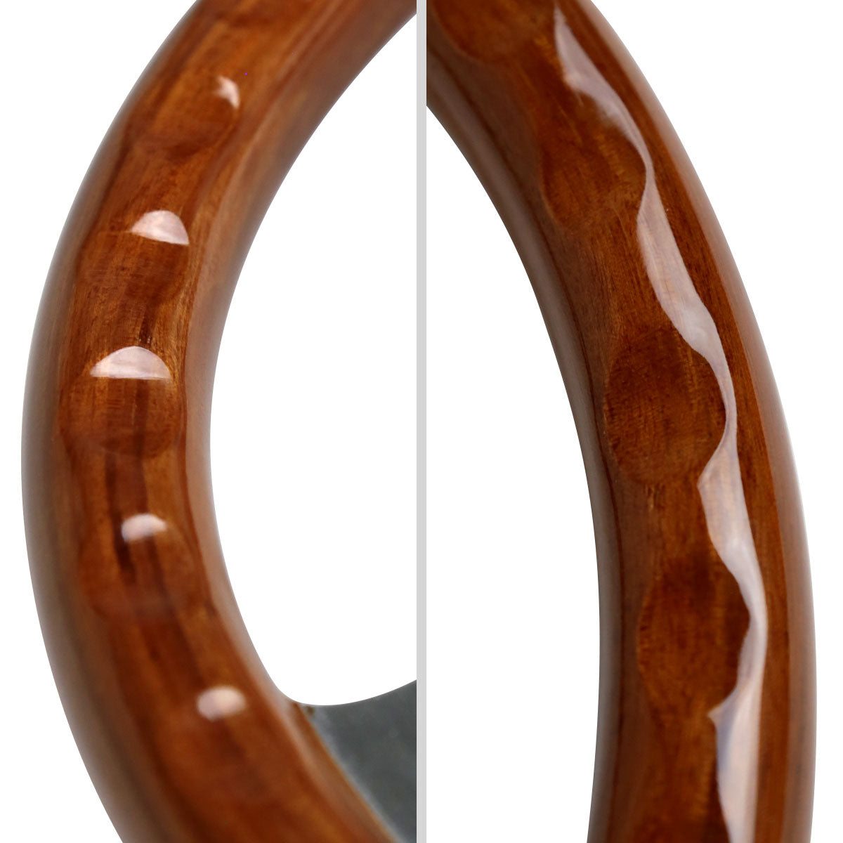 380mm 2" Deep Dish Aluminum 3-Spoke Wood Plastic Composite Steering Wheel