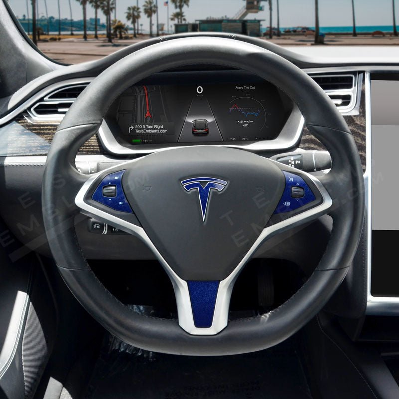 3M Deep Blue Metallic Tesla Steering Wheel Wrap | Model S