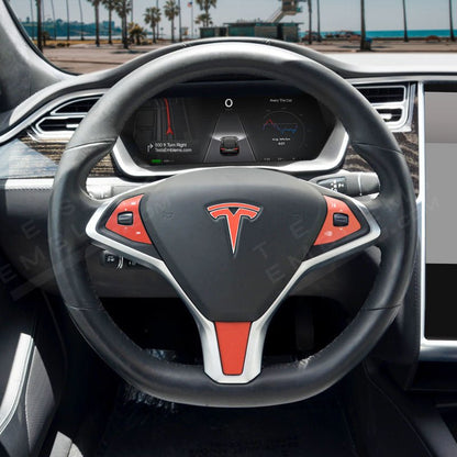 3M Matte Red Tesla Steering Wheel Wrap | Model S