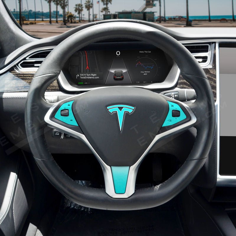 3M Satin Key West Tesla Steering Wheel Wrap | Model X