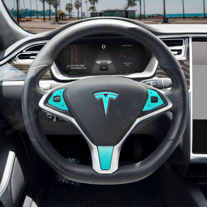 3M Satin Key West Tesla Steering Wheel Wrap | Model S