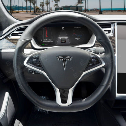 3M Shadow Black Camo Tesla Steering Wheel Wrap | Model S